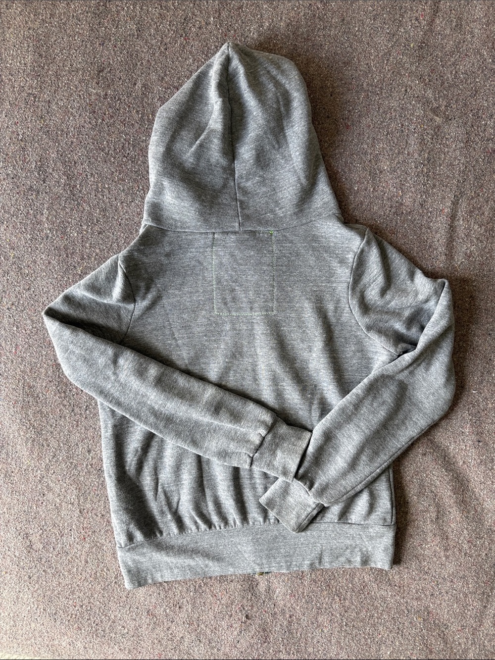 Aviator Nation Grey Zip-Up Hoodie with Yellow, Orange, Red and Blue Stripes (XS) - Picture 8 of 10